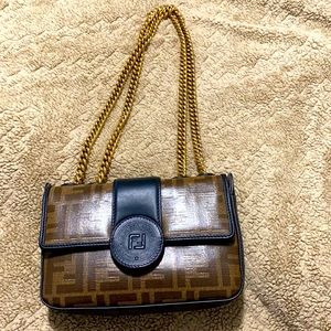 Fendi Zucca Spalmati Mini Double F Crossbody